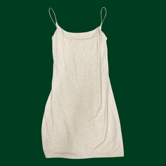 Wilfred Free (Aritzia) Light Grey Bodycon Mini Slip Dress | Size S - Picture 3 of 7